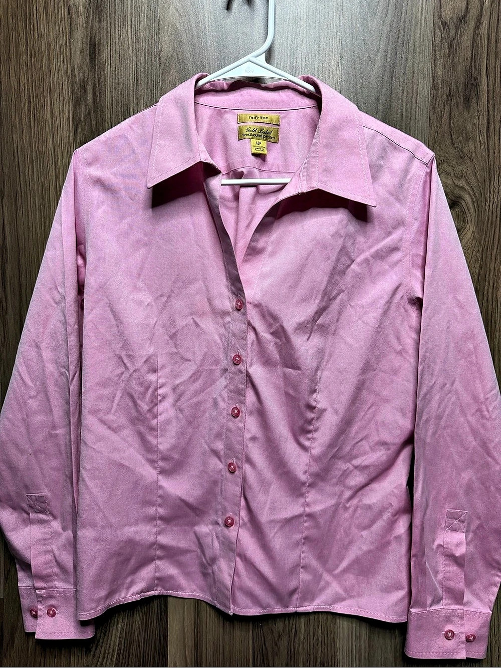 Gold Label Westbound Petites Pink Shirt Women’s 12P 100% Cotton Non-Iron